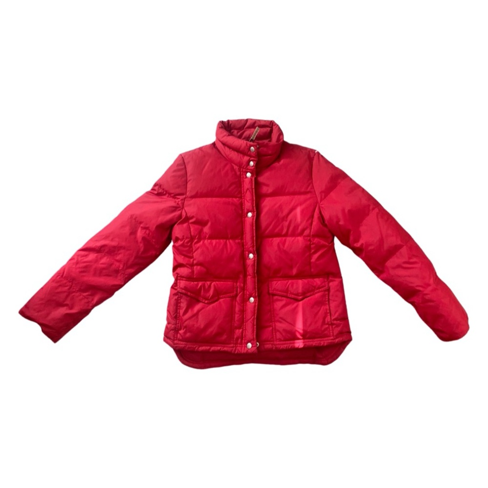 VINTAGE J. CREW RED WOMEN'S BOMBER / PUFFER JACKET